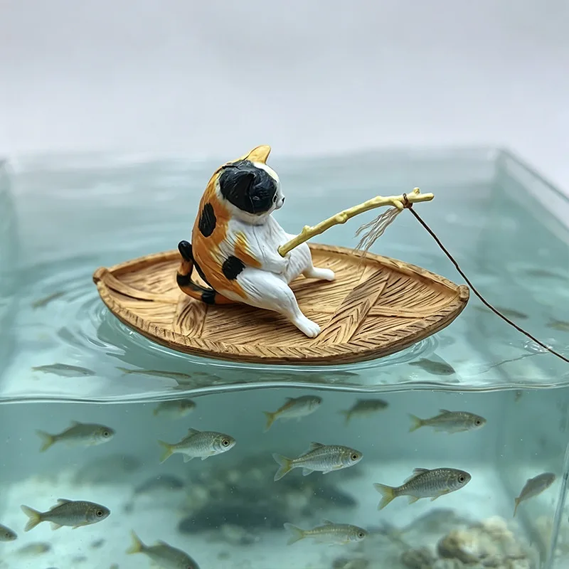 1PCS Creative Cat Fishing Boat - Aquarium Marina recension och pris