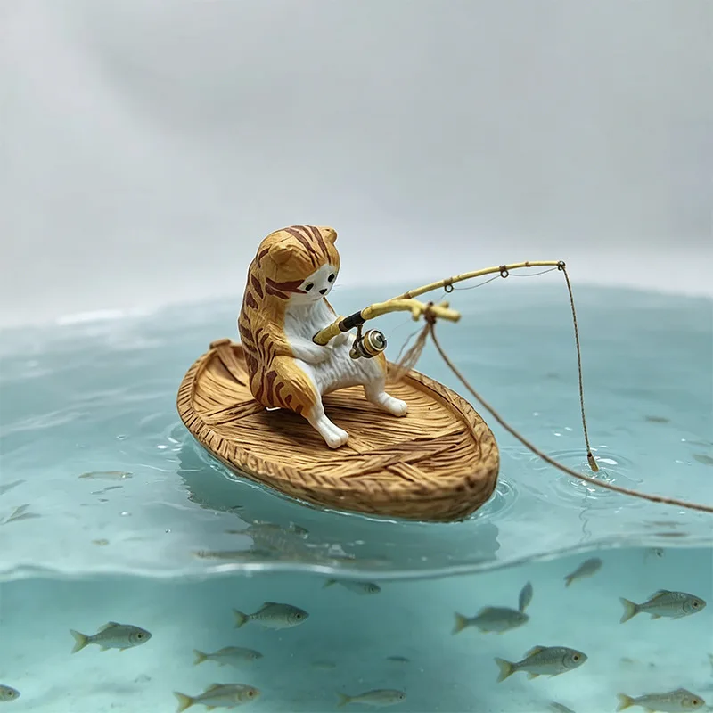 1PCS Creative Cat Fishing Boat - Aquarium Marina recension och pris
