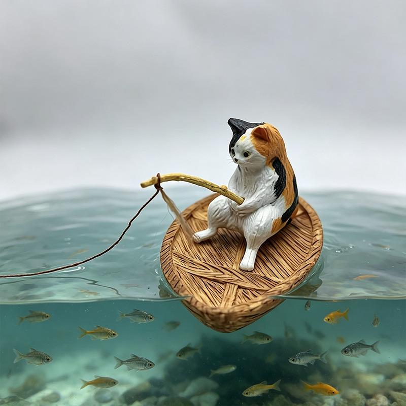 Resin Cat Fishing Boat Aquariu - Aquarium Marina recension och pris